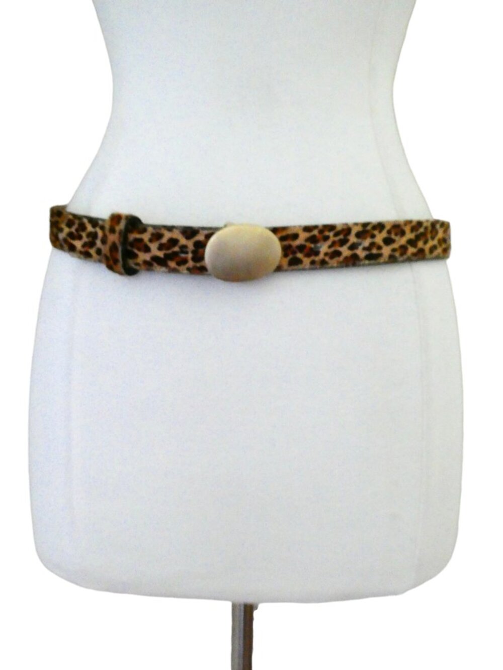 ACCESSORIES BY PEARL Animal print hair calf belt M